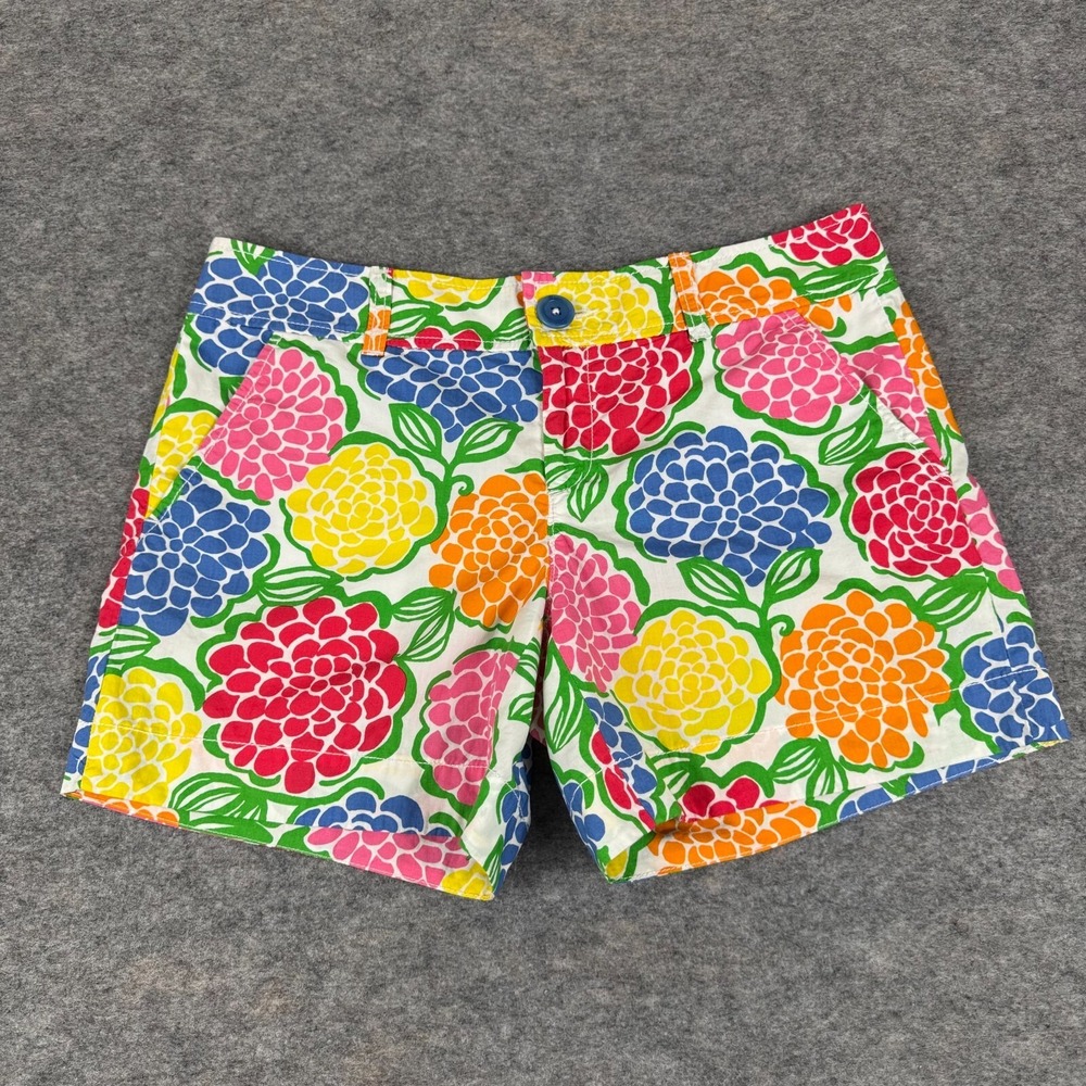 Lilly Pulitzer Minnie Zinny Callahan Shorts 5" Cotton Pockets Floral Womens 4